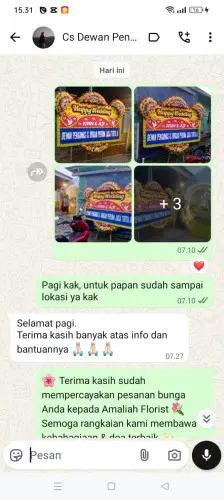 Testimonial Papan Bunga Pernikahan lebakgedong